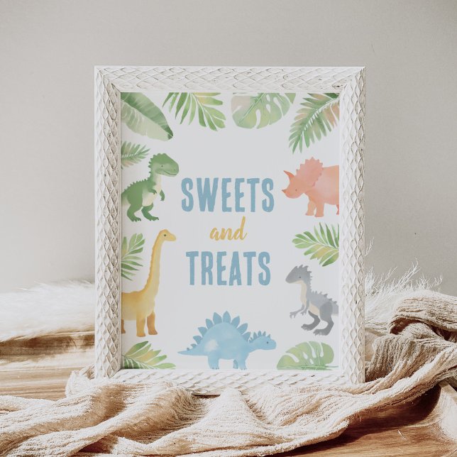 Poster Symbole Dinosaur Baby shower Sucres et cures (Créateur téléchargé)