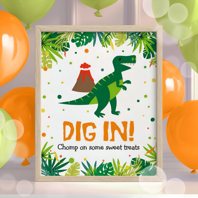 Poster Symbole Dinosaur Party de sucreries (Créateur téléchargé)