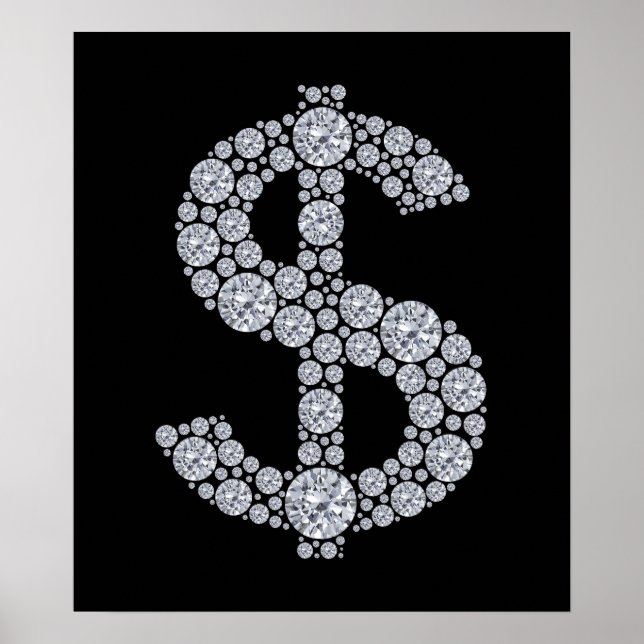 Poster SYMBOLE Dollar Diamant Bling (Devant)