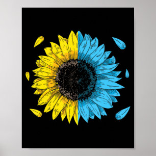 Poster Symbole drapeau ukrainien Tryzub Aimer Soutenir l'