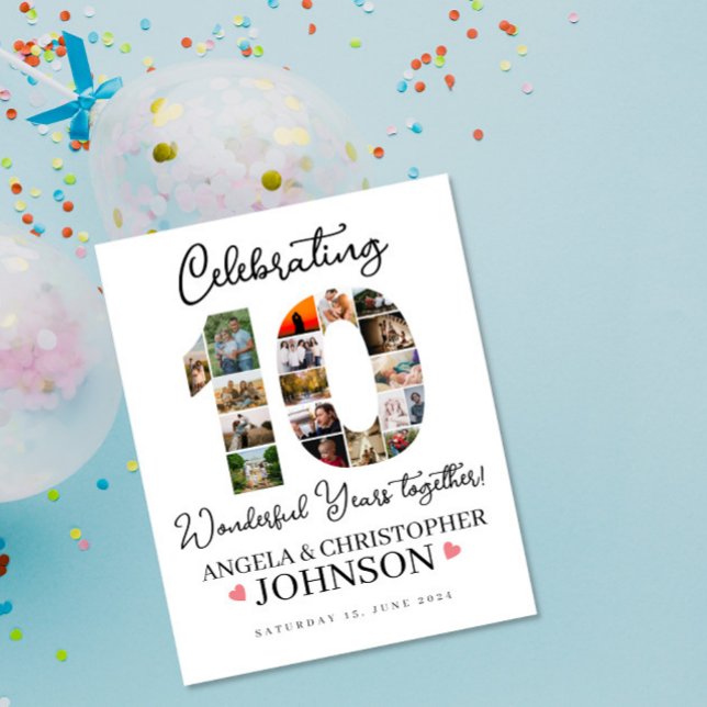 Poster Symbole du 10e anniversaire du Mariage Photo Colla (Créateur téléchargé)