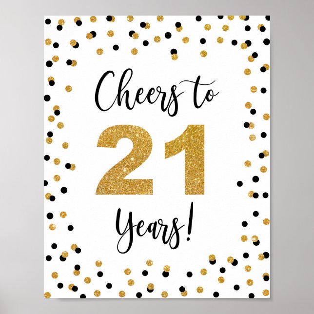Poster Symbole du 21e anniversaire ou de l'anniversaire (Devant)