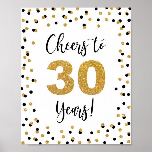 Poster Symbole du 30e anniversaire ou de l'anniversaire (Devant)