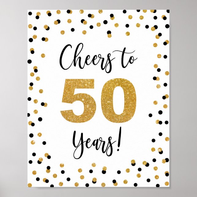 Poster Symbole du 50e anniversaire ou de l'anniversaire (Devant)