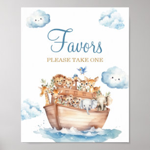 Poster Symbole du Baby shower d'arche du mignon Noah Favo