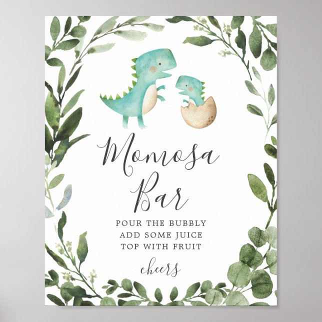 Poster Symbole du Baby shower de dinosaure pour bébé mama (Devant)