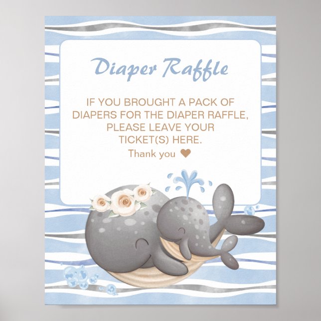 Poster Symbole du Baby shower de la baleine nautique (Devant)