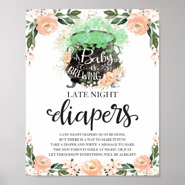 Poster Symbole du Baby shower des Diapositives de nuit d' (Devant)