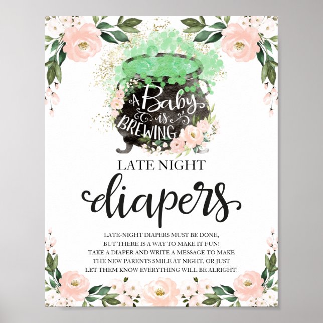 Poster Symbole du Baby shower des Diapositives de nuit d' (Devant)