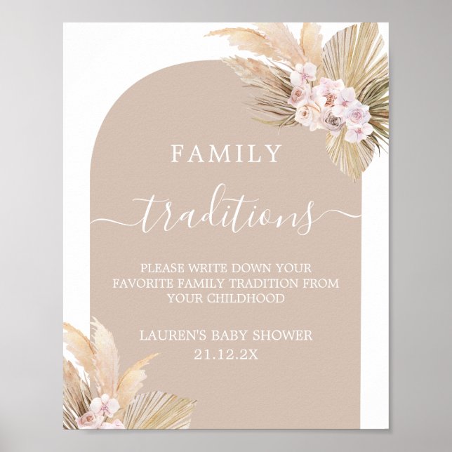 Poster Symbole du Baby shower des traditions de la famill (Devant)
