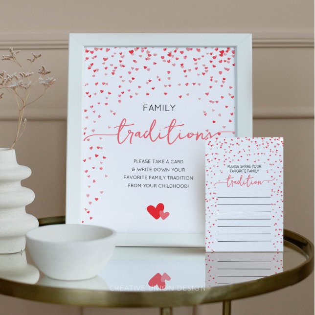Poster Symbole du Baby shower des traditions familiales (little sweetheart baby shower)