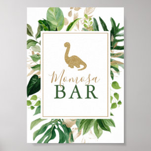 Poster Symbole du Baby shower Dinosaur Momosa Bar