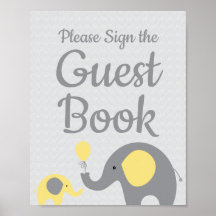 Symbole du Baby shower Eléphant Jaune Inscription