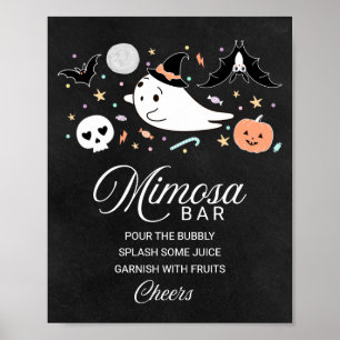 Poster Symbole du Baby shower Halloween Ghost Mimosa Bar