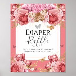 Poster Symbole du Baby shower papillon