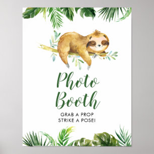 Poster Symbole du Baby shower Photo Booth du garçon tropi