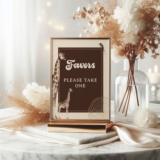 Poster Symbole du Baby shower Safari Giraffe Faveurs (Créateur téléchargé)