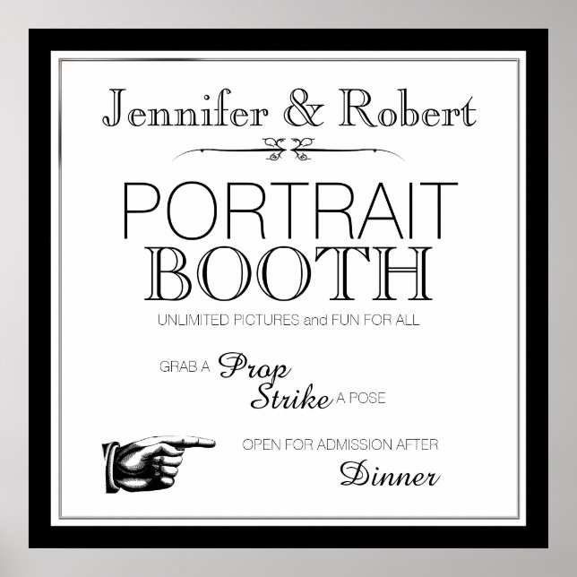 Poster Symbole du boîtier photo noir et blanc (Devant)