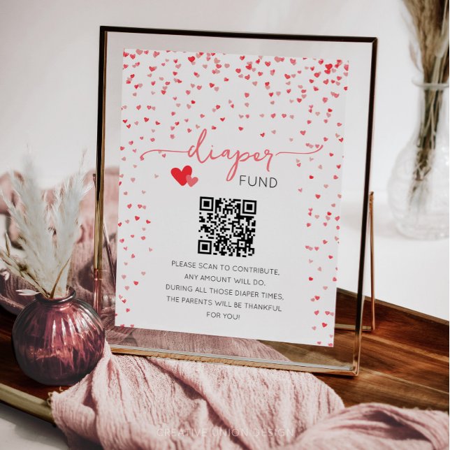 Poster Symbole du fonds de couches Baby shower cadeau en  (little sweetheart baby shower)