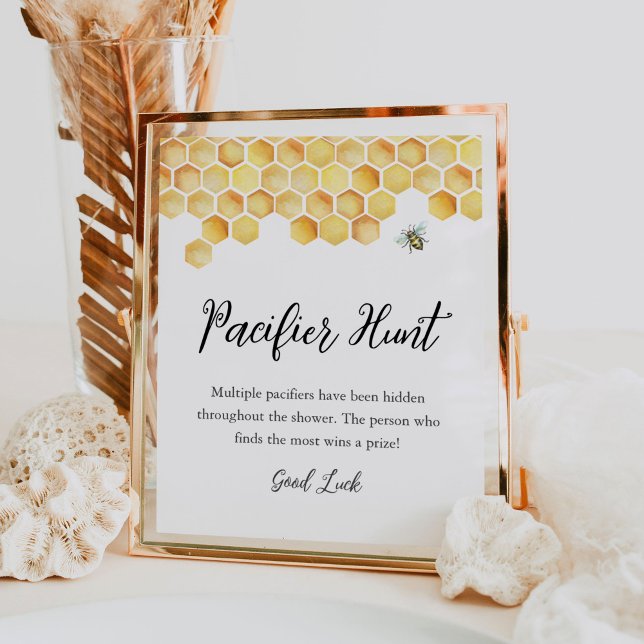 Poster SYMBOLE DU JEU DE Baby shower DE CHASSE CALLA Bee  (Créateur téléchargé)