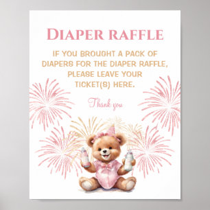 Poster SYMBOLE DU JOUR FEMME Baby shower Rose Déchet