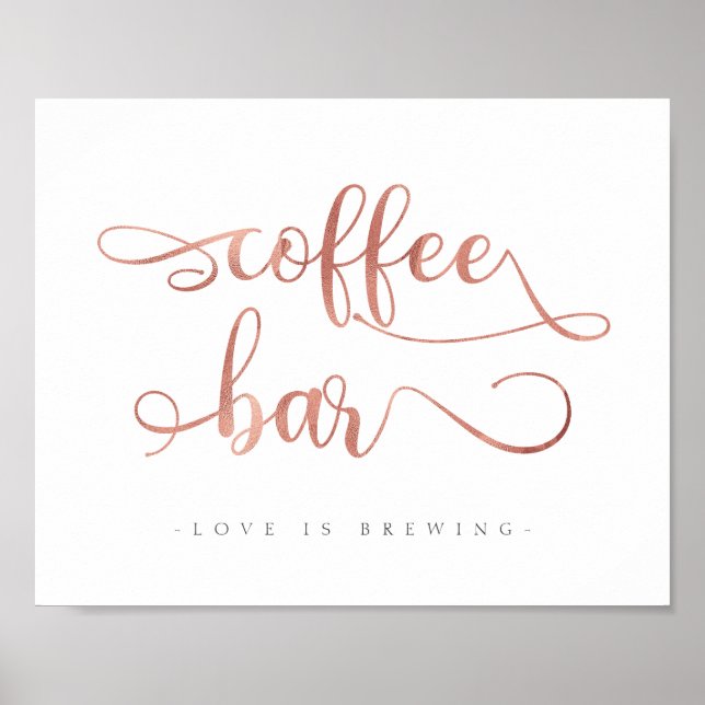 Poster Symbole du Mariage de calligraphie "Café Bar" or R (Devant)