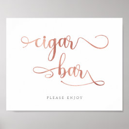 Poster Symbole du Mariage de calligraphie rose "Cigar Bar