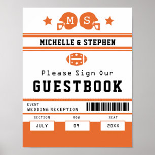 Poster Symbole du Mariage du ticket de football orange