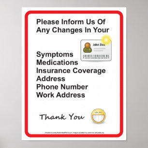 Poster Symbole du mur d'information du patient du médecin