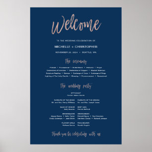Poster Symbole du programme de mariage de la Marine Blue 