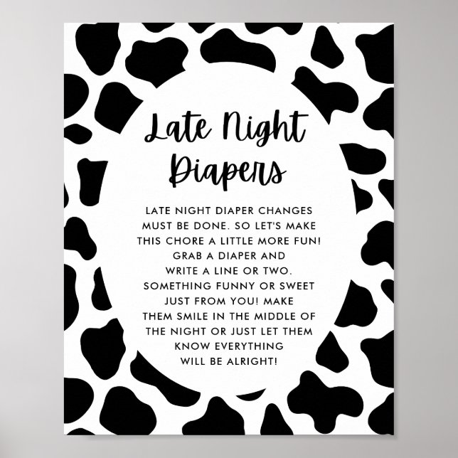 Poster Symbole du Saint-Baby shower-Vache - Diapositives  (Devant)