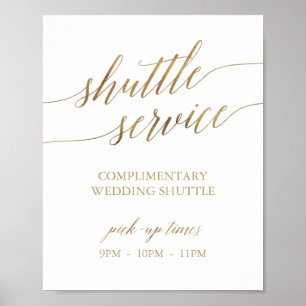 Poster Symbole du service de navette élégante Gold Callig