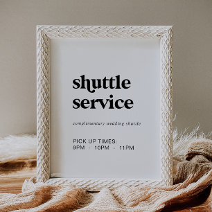 Poster Symbole du service de navette moderne de typograph