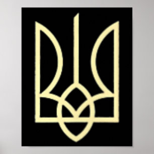 Poster Symbole du trident de l'armée ukrainienne Moyen uk
