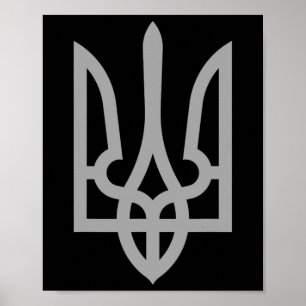 Poster Symbole du trident Tryzub de l'Ukraine Crête Logo