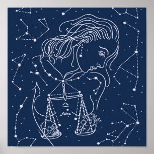Poster Symbole du zodiaque Libra