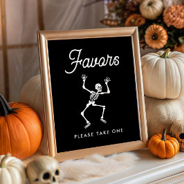 Poster Symbole éffrayant Danser Skeleton Baby shower Fave