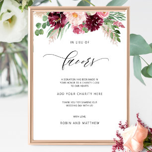 Poster Symbole Elégant Burgundy Blush Pink en remplacemen