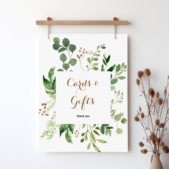 Poster Symbole Elégant Eucalyptus Vert Cartes et Cadeaux (Créateur téléchargé)