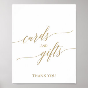 Poster Symbole Elegant Flat Gold Calligraphie Cartes et C