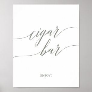 Poster Symbole élégant Sage Green Calligraphy Barre de Ci