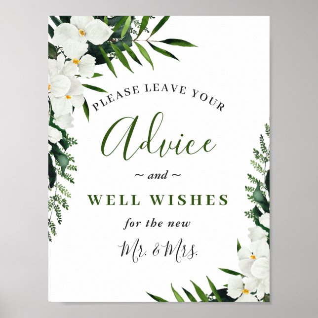 Poster Symbole Elegant White Orchid Conseils et Bien Envi (Devant)