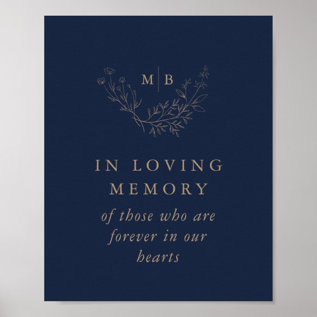 Poster Symbole en mémoire d'amour Mariage de monogramme d (Devant)