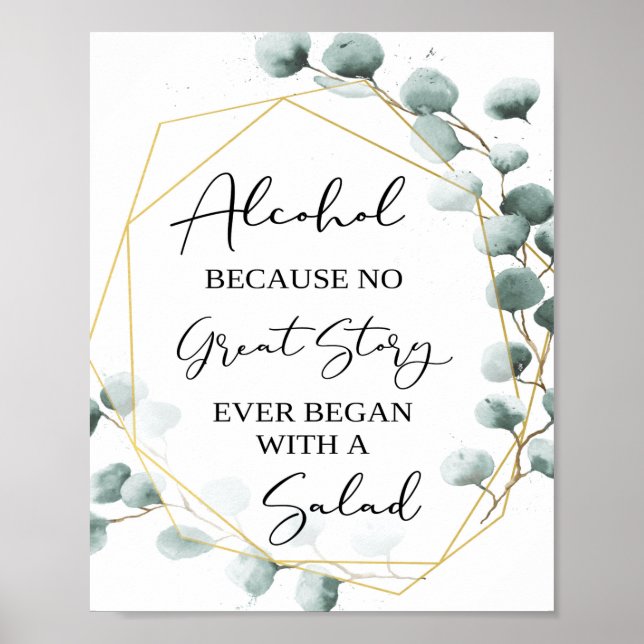 Poster Symbole Eucalyptus Funny Alcoolique Bar (Devant)