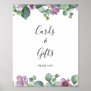 Poster Symbole Eucalyptus vert pourpre Cartes et cadeaux