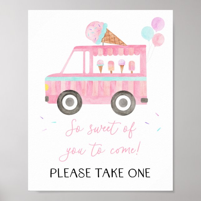 Poster Symbole favori Anniversaire du camion à glace (Devant)