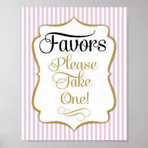 Poster Symbole favori Bande or rose