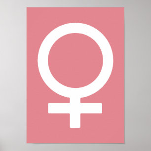 Poster Symbole féminin de la glace de fraise