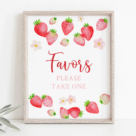 Poster Symbole Fête d'anniversaire de fraises sauvages