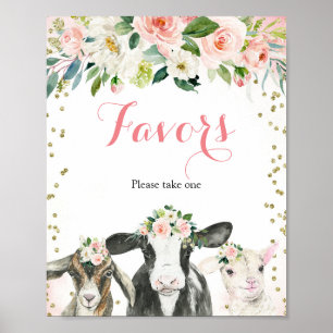 Poster Symbole Fête Fille Fille Animale Ferme
